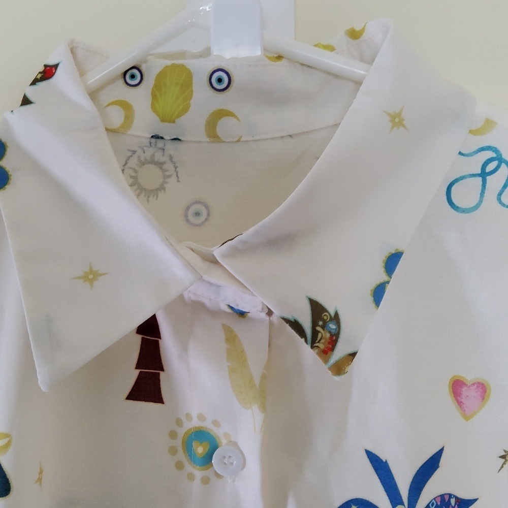 Never Fully Dressed Tropical Print Womans Shirt Size L - Picture 2 of 8